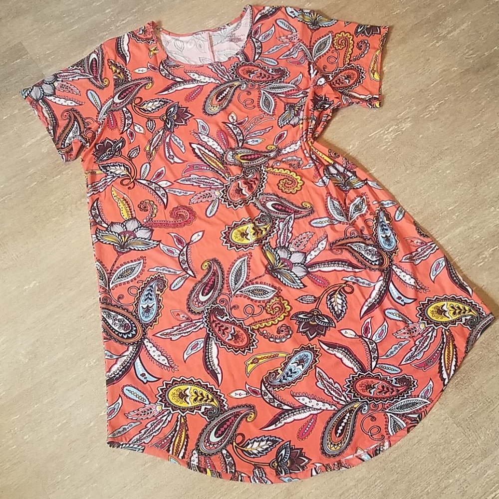 Spring Paisley Print Tunic Dress